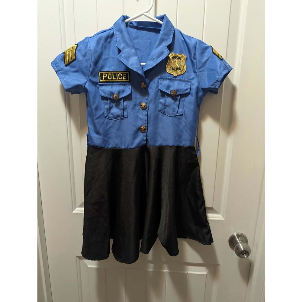 Kids Police Officer Cop Halloween Costume Dress Girls L (8-10) Cosplay